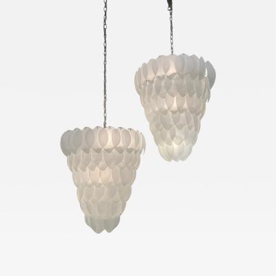 20th Century Frosted Glass Petal Chandelier 2 available 