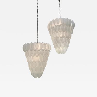 20th Century Frosted Glass Petal Chandelier 2 available 