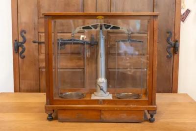 20th Century German Glass Case Scale