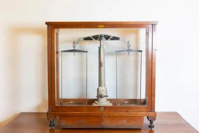 20th Century German Glass Case Scale