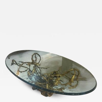 20th Century Gilt Bronze Organic Branch Base Coffee Table
