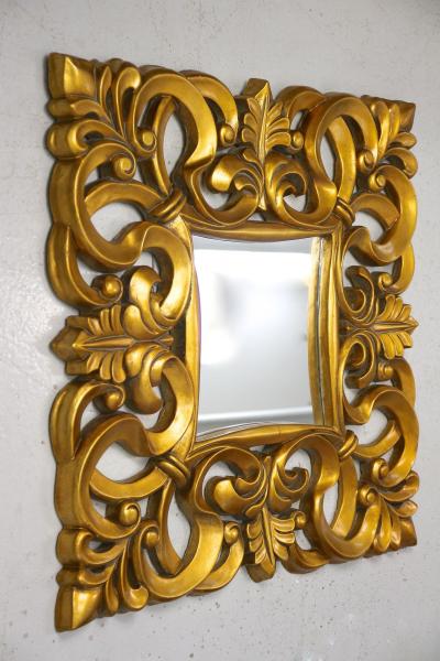20th Century Gilt Florentine Wall Mirror Foam Lacquered Italy ca 1970