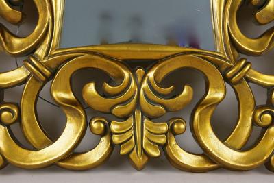 20th Century Gilt Florentine Wall Mirror Foam Lacquered Italy ca 1970