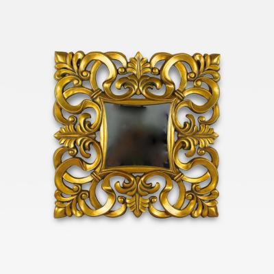 20th Century Gilt Florentine Wall Mirror Foam Lacquered Italy ca 1970