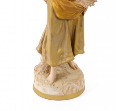 20th Century Hand Painted Gilt Decorated Porcelain Decorative Womans Sculpture