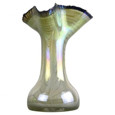 20th Century Iridescent Glass Vase by E Eisch Signed Germany 1982
