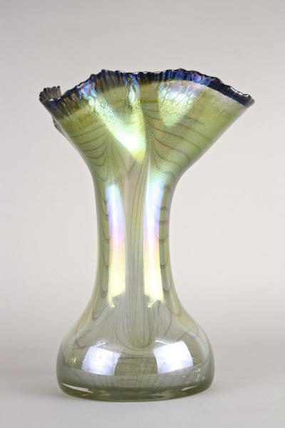 20th Century Iridescent Glass Vase by E Eisch Signed Germany 1982