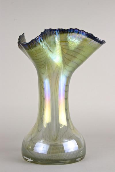 20th Century Iridescent Glass Vase by E Eisch Signed Germany 1982