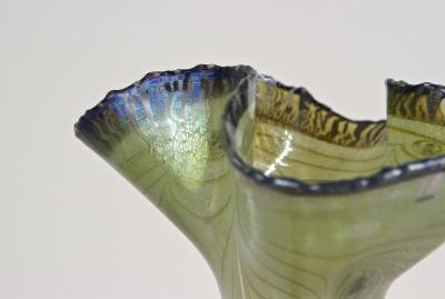 20th Century Iridescent Glass Vase by E Eisch Signed Germany 1982