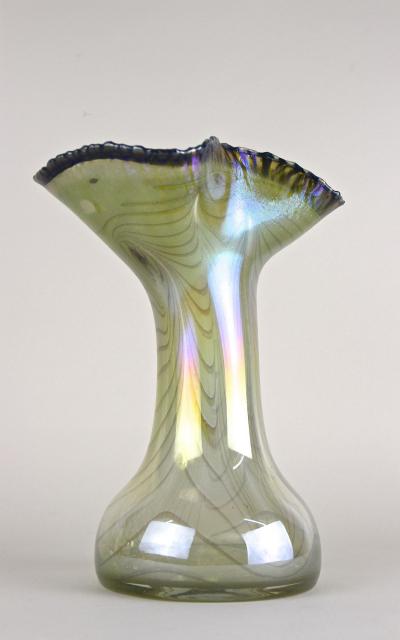 20th Century Iridescent Glass Vase by E Eisch Signed Germany 1982