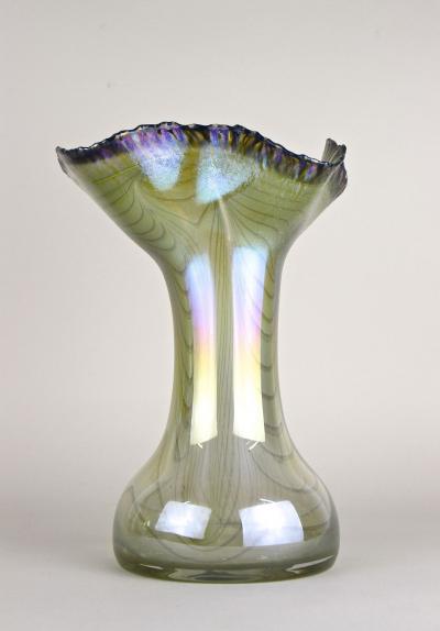 20th Century Iridescent Glass Vase by E Eisch Signed Germany 1982