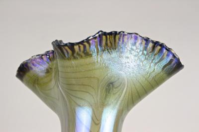 20th Century Iridescent Glass Vase by E Eisch Signed Germany 1982