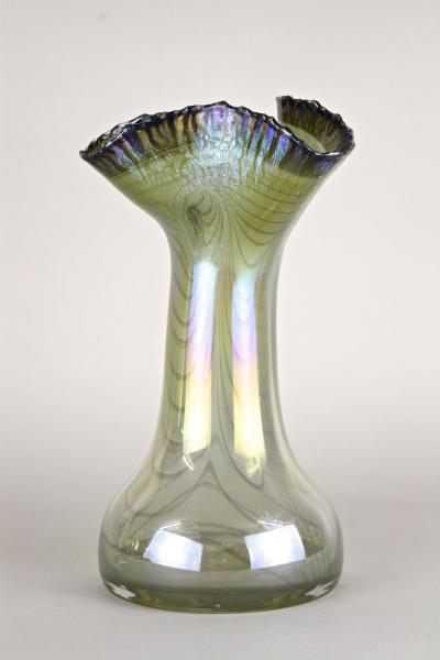 20th Century Iridescent Glass Vase by E Eisch Signed Germany 1982