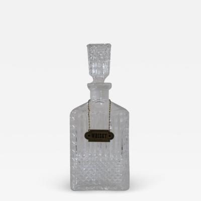 20th Century Italian Art Glass Whiskey Bottle 1980s