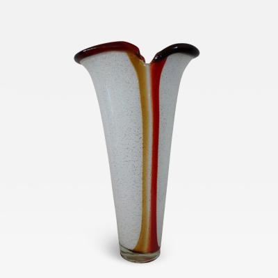 20th Century Italian Design Murano Artistic Glass Large Vase 1980s