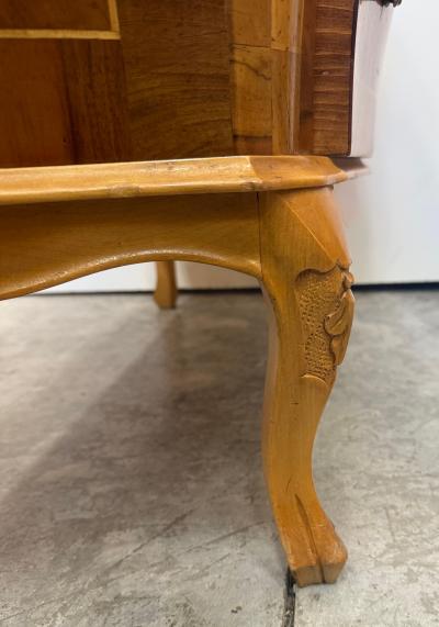20th Century Italian Olivewood Bombe Commode Chest