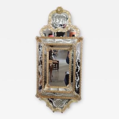 20th Century Italian Venetian Murano Art Glass Wall Mirror