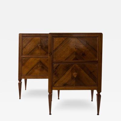20th Century Italian Walnut Bedside Tables
