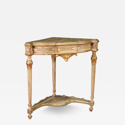 20th Century Italian lacquered corner cabinet in Louis XVI style