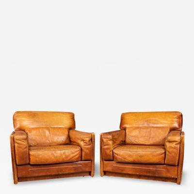 20th Century Leather Armchairs By Roche Bobois France c 1970