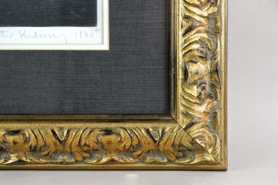 20th Century Linocut Artwork Patinkas Work Two Colour Signed Peter K 1970