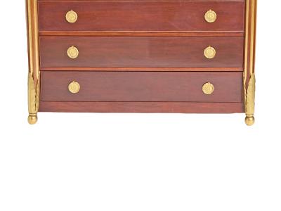 20th Century Mahogany Bronze Mounted Credenzas Cabinet Smoke Glass Top