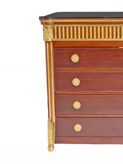 20th Century Mahogany Bronze Mounted Credenzas Cabinet Smoke Glass Top