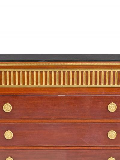20th Century Mahogany Bronze Mounted Credenzas Cabinet Smoke Glass Top