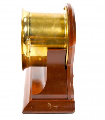 20th Century Mahogany Wood Brass Chelsea Ship Strike Bell Clock