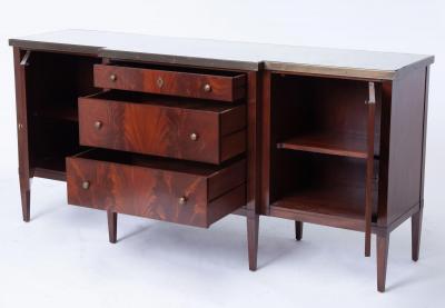 20th Century Mirrored Top Mahogany Wood Sideboard Credenza By Dessin Fournir