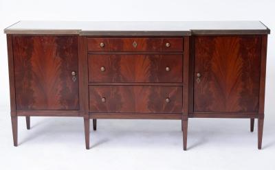 20th Century Mirrored Top Mahogany Wood Sideboard Credenza By Dessin Fournir