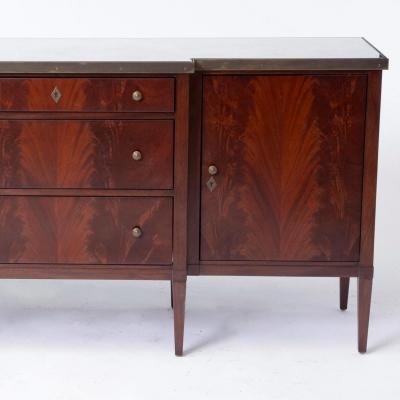 20th Century Mirrored Top Mahogany Wood Sideboard Credenza By Dessin Fournir