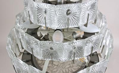 20th Century Modern Three Tier Glass Chandelier by Rupert Nikoll AT ca 1950