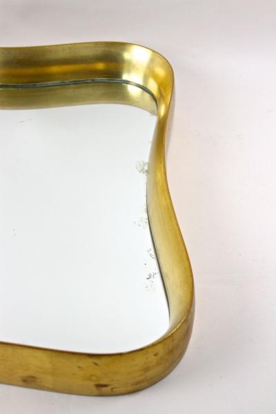 20th Century Modernist Gilt Wall Mirror Attributed to Max Welz Austria ca 1940s