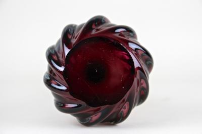 20th Century Murano Glass Long Neck Vase Bordeaux Red Italy circa 1970