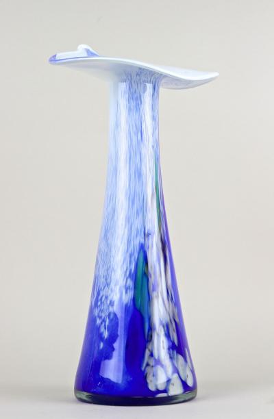 20th Century Murano Glass Vase Jack In The Pulpit Italy circa 1970