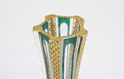 20th Century Murano Glass Vase With Green And Gilt Accents Italy ca 1930