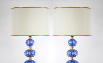 20th Century Murano Venetian Glass Gold Flecks Table Lamps