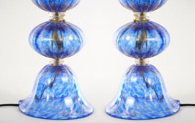 20th Century Murano Venetian Glass Gold Flecks Table Lamps
