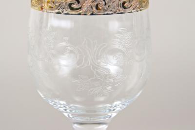 20th Century Murano Wine Glasses With Gold Rim Set Of 6 Italy ca 1940