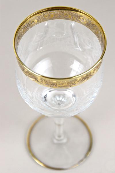 20th Century Murano Wine Glasses With Gold Rim Set Of 6 Italy ca 1940
