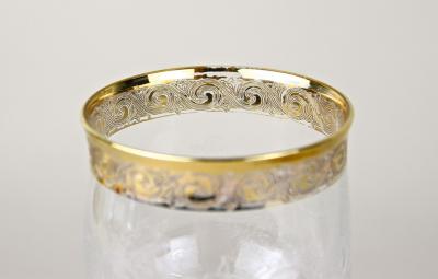 20th Century Murano Wine Glasses With Gold Rim Set Of 6 Italy ca 1940