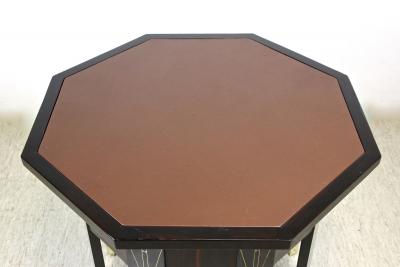 20th Century Octagonal Art Nouveau Table Mother Of Pearl Inlays AT ca 1905