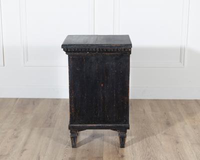 20th Century Pair of Scandinavian Black Painted Bedside Tables