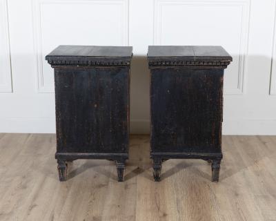 20th Century Pair of Scandinavian Black Painted Bedside Tables