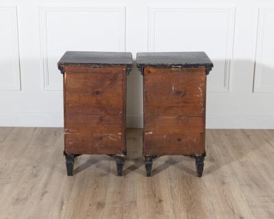 20th Century Pair of Scandinavian Black Painted Bedside Tables