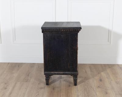 20th Century Pair of Scandinavian Black Painted Bedside Tables