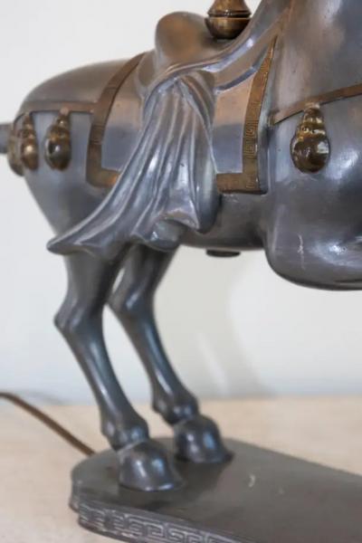 20th Century Pair of Tang Dynasty Style Horse Table Lamps