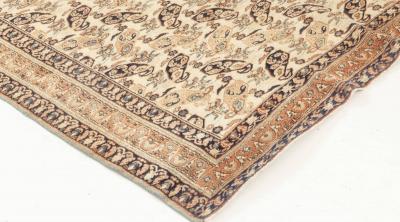 20th Century Persian Tabriz Beige Blue Green Orange Handmade Wool Rug