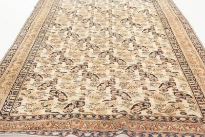 20th Century Persian Tabriz Beige Blue Green Orange Handmade Wool Rug
